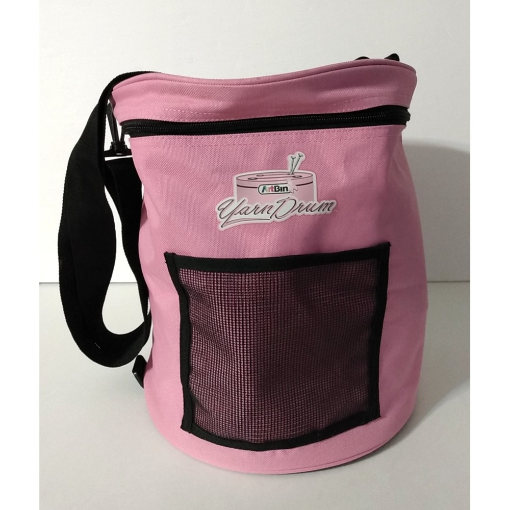 ArtBin Yarn Drum Portable Knitting & Crochet Storage Poly Canvas Bag Pink